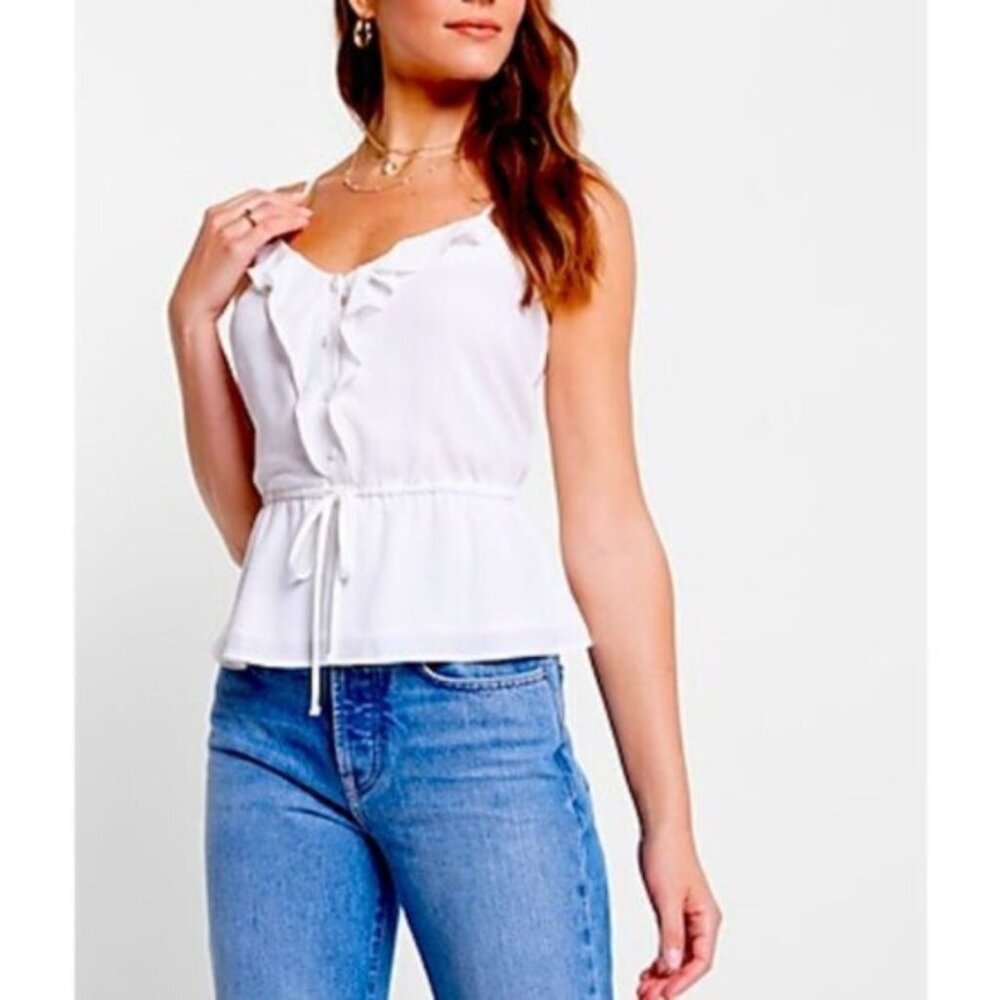 Nwt Ruffle Button Up Peplum Cami - image 1
